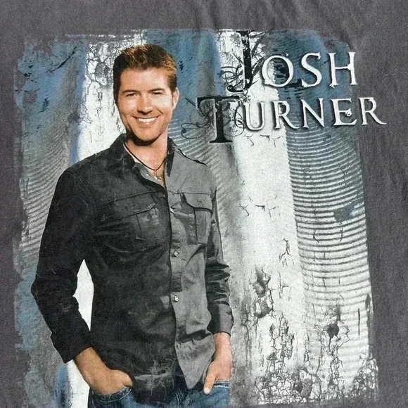 **Final Sale** Gildan Josh Turner Concert Tour T-Shirt Short Sleeve Gray Size M - Picture 2 of 6